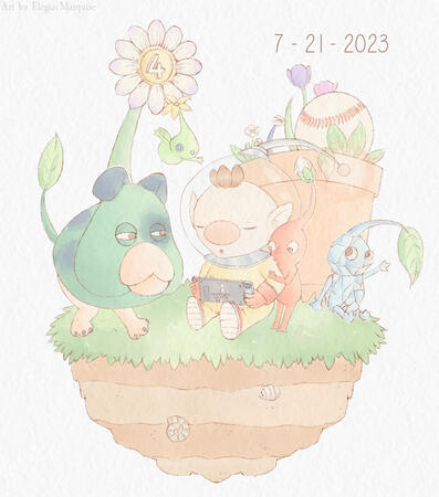 A drawing to Celebrate Pikmin 4's launch